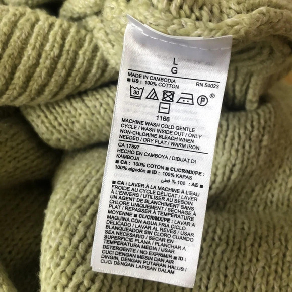 NWT Old Navy Size Large Oversized Voop Neck Green Tunic Length Sweater Pullover - Picture 7 of 7